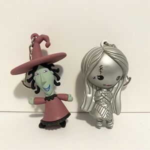 Nightmare before Christmas Sally + Shock Figural Keychain Action Figure Toy Lot